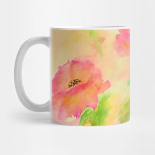 Sunny Dog Rose flowers watercolor painting Mug